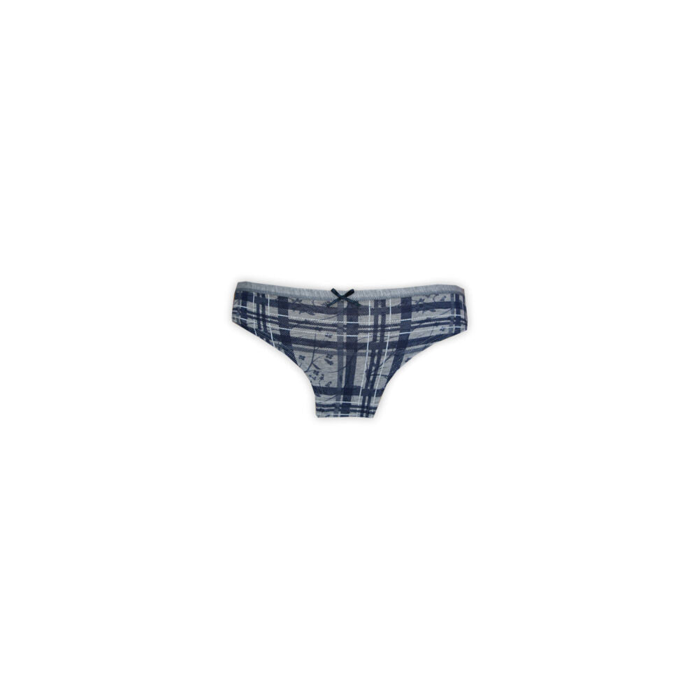 Women's two-piece cotton sports underwear set - sports panties-thick strap top - navy blue-gray - M