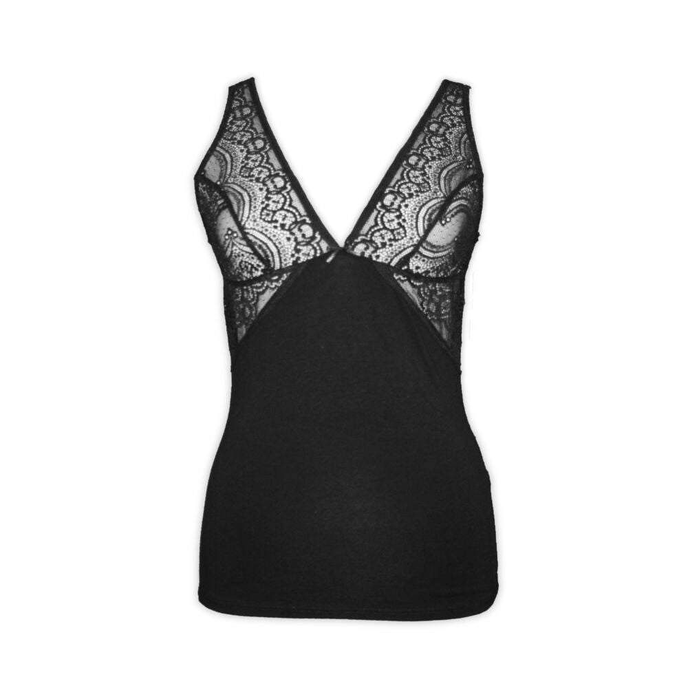 Women's high-cotton two-piece underwear set - black - S
