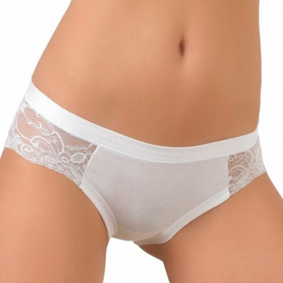 Women's underwear - hipster fit - lace trim on back - white - M