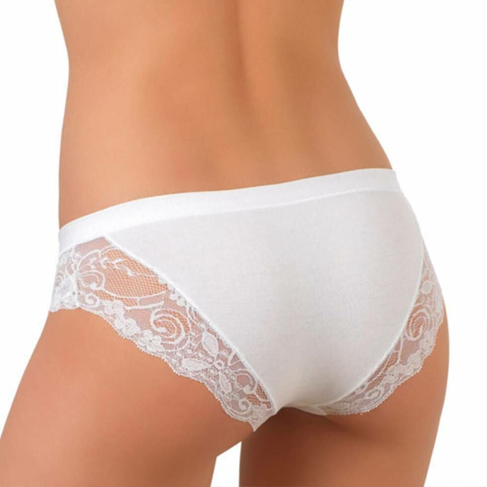 Women's underwear - hipster fit - lace trim on back - white - M
