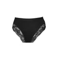 Women's underwear - thick side slit - lace trim on front - black - L