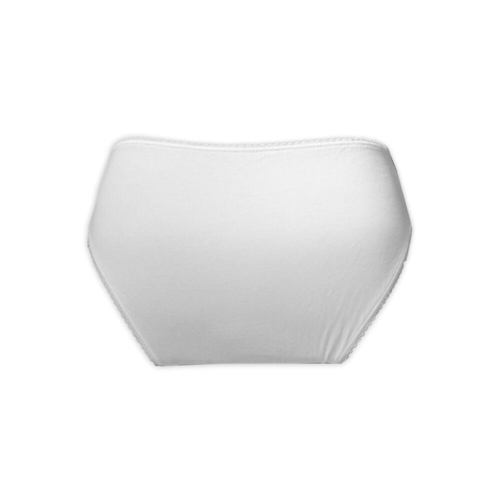 Women's underwear - thick side slit - lace trim at front and waist - white - L