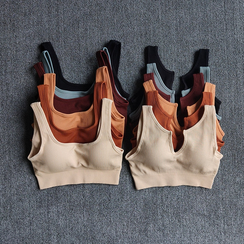 Seamless Sport Bra Women Lingerie Fitness Yoga Running Vest Underwear Padded Crop Tops Underwear Push Up Gym Top Bras